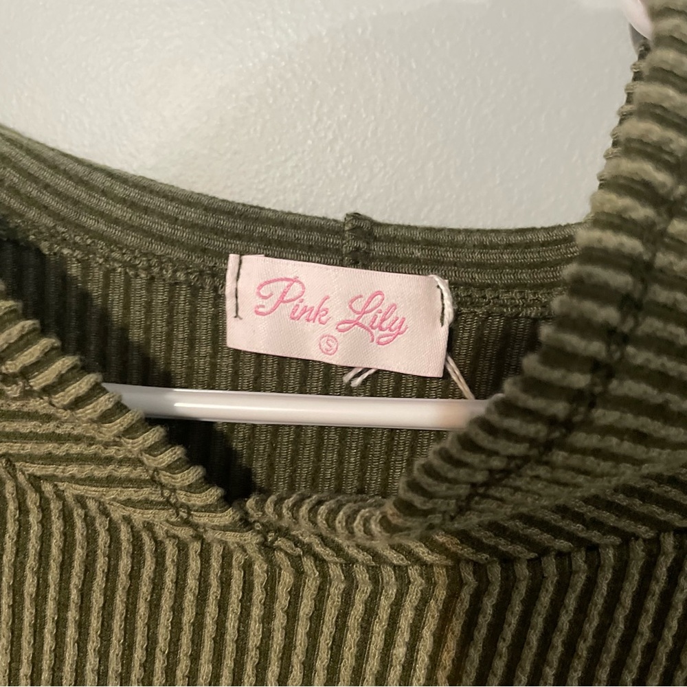 NWOT Pink Lily Ribbed Hoodie | Size: Small - Picture 3 of 3